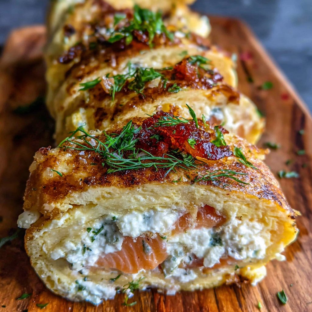 Smoked Salmon Omelet Roll