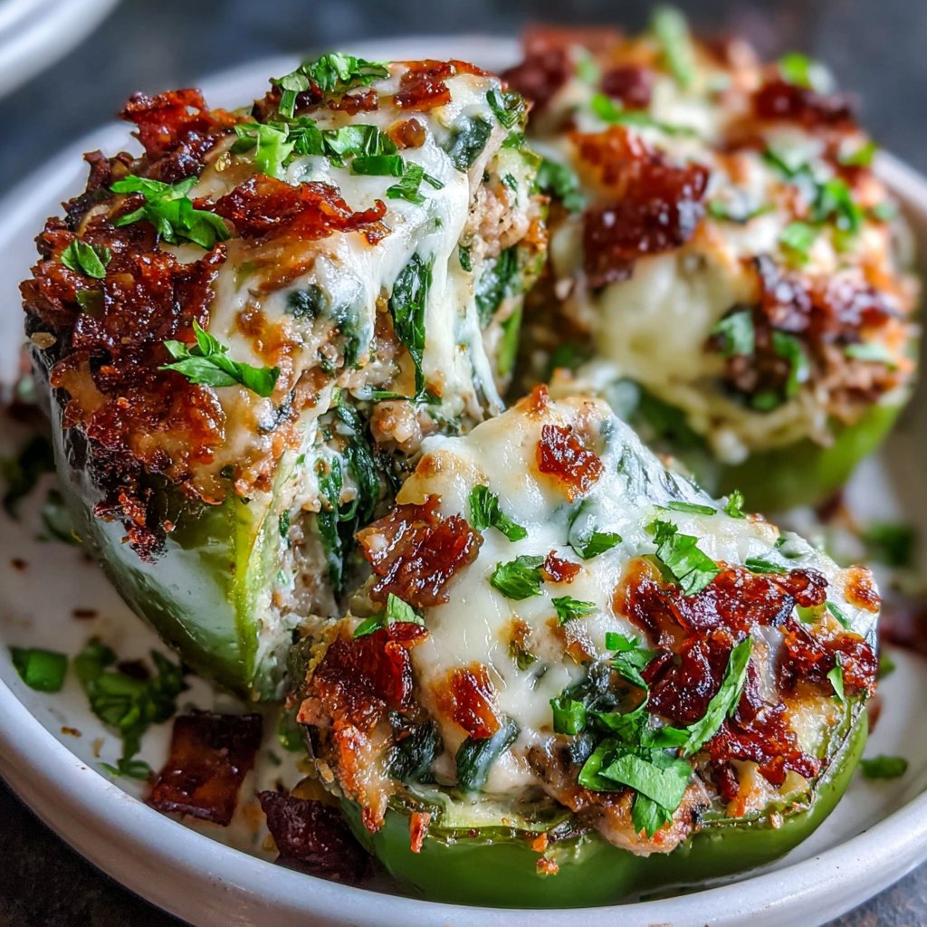 Turkey and Spinach Stuffed Peppers